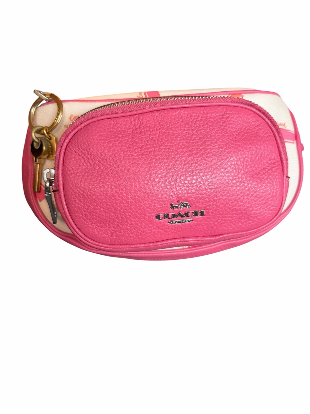 🌟Coach 💓Pink and Cream Authentic Leather Popsicle “Chalk Multi” MINT Belt Bag - Picture 2 of 16
